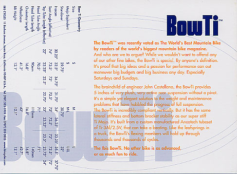 1999 Ibis BowTi - back